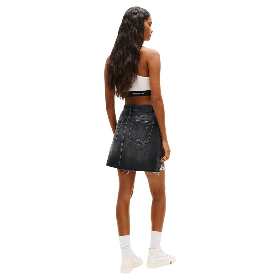 Mom Skirt Minigonna mom fit a vita altissima distressed da donna Tommy Jeans | DW0DW227151BZ